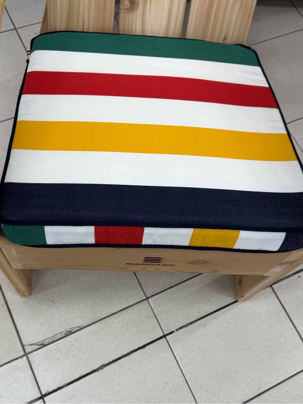 Hudson’s Bay Stripes Outdoor Muskoka Seat Pad, Multi-Coloured, 20” x 19”